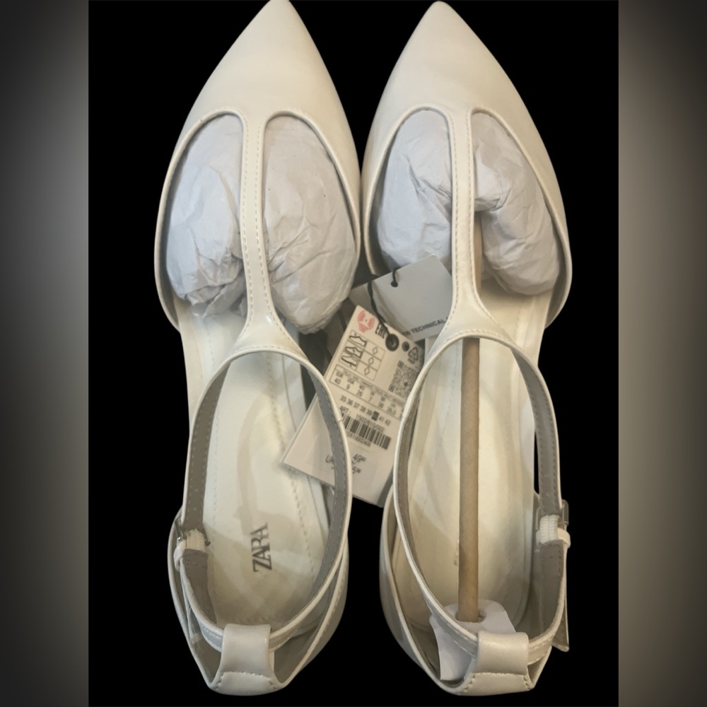 Zara Elegant White Heel sandals